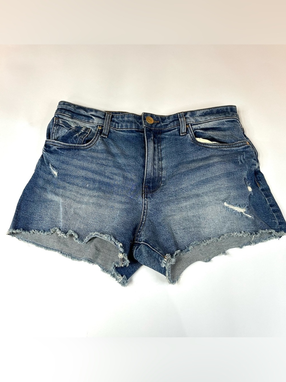 Kut From The Kloth Women’s Size 10 Jane High Rise Shorts Medium Wash Frayed 1867